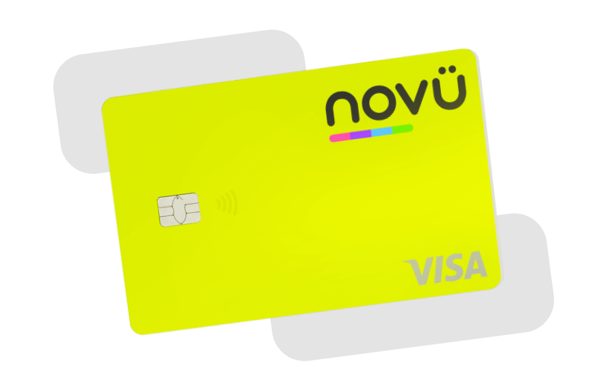 Cartão de crédito amarelo do novücard