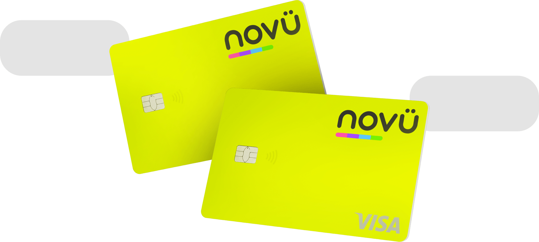 Cartão de crédito amarelo com logo do novücard